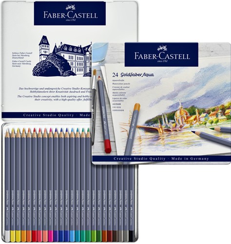 Kleurpotloden Faber-Castell Goldfaber aquarel assorti blik à 24 stuks-2