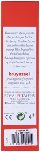 Grafietpotlood Bruynzeel Burotek 4B set à 12 stuks grijs-3