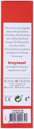 Grafietpotlood Bruynzeel Burotek 2B grijs-3