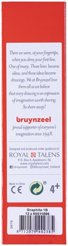Grafietpotlood Bruynzeel Burotek B set à 12 stuks grijs-3