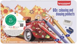 Kleurpotloden Bruynzeel Super Sixties kever in blik 60stuks