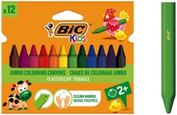 Kleurkrijt Bic 857 plastidecor triangel ass etui à 12st