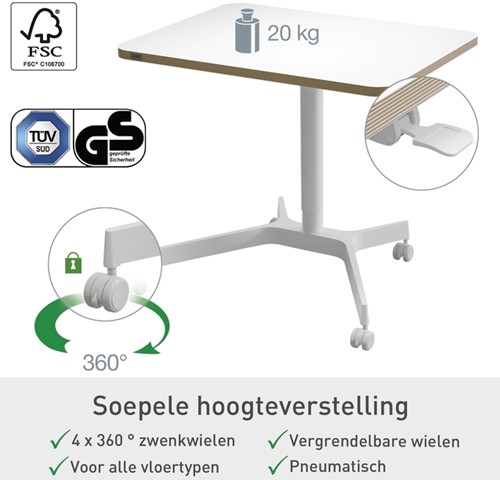 Zit-sta bureau Leitz Ergo compact wielen-3