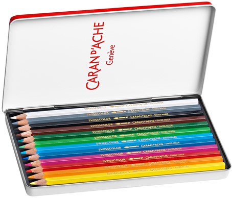 Kleurpotloden Caran d'Ache Swisscolor aquarel 12stuks ass.-3