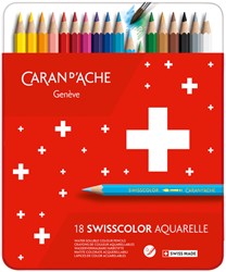 Kleurpotloden Caran d'Ache Swisscolor aquarel 18stuks ass.