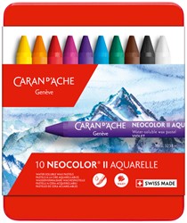 Waskrijt Caran d'Ache neocolor-II 10stuks assorti