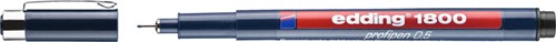 Fineliner edding 1800 zwart 0.5mm