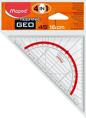 Geodriehoek Maped 277747 160mm 45graden transparant