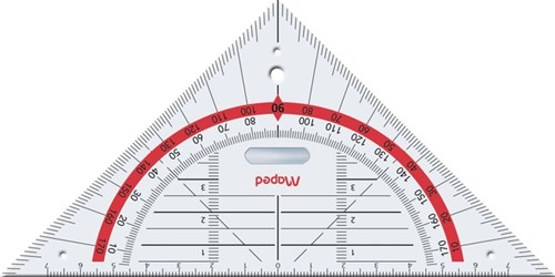 Geodriehoek Maped 277747 160mm 45graden transparant-2