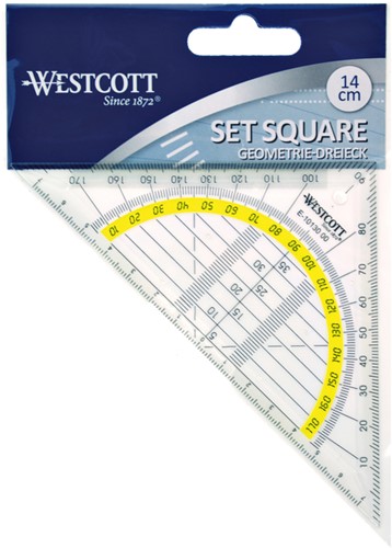 Geodriehoek Westcott 140mm transparant