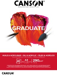 Olie Acrylblok Canson Graduate A3 290gr 20vel