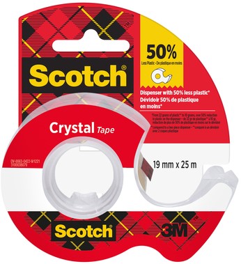 Plakband Scotch Crystal 600 19mmx25m + handafroller