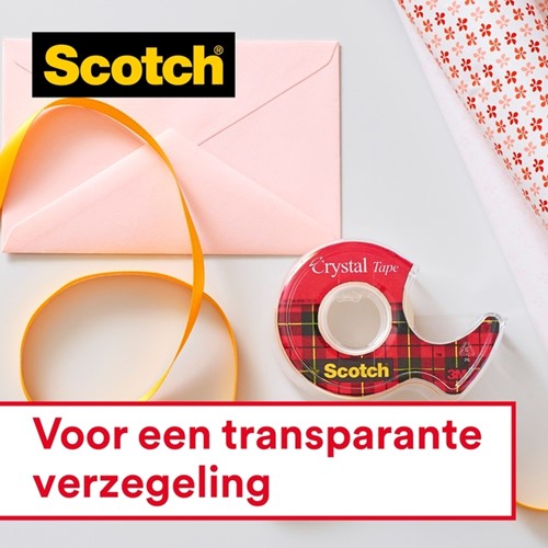 Plakband Scotch Crystal 600 19mmx25m + handafroller-3