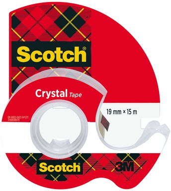 Plakband Scotch Crystal 600 19mmx15m + handafroller