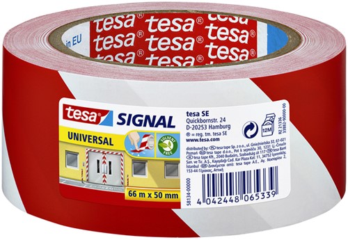 Waarschuwingstape Tesa 58134 rood/wit