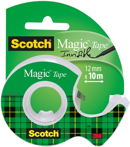 Onzichtbaar plakband Scotch Magic 810 12mmx10m +afroller