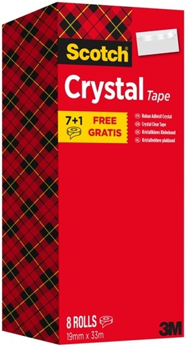 Plakband Scotch Crystal 600 19mmx33m 7+1 gratis-2