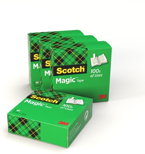 Plakband Scotch Magic 810 19mmx33m 4 rollen onzichtbaar