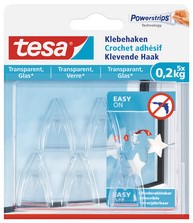 Klevende haak tesa® 0,2kg transparant 5 stuks-3