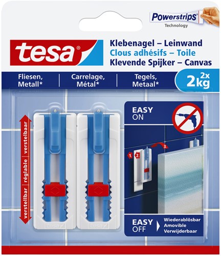 Klevende spijker Tesa voor canvas op tegels en metaal 2kg