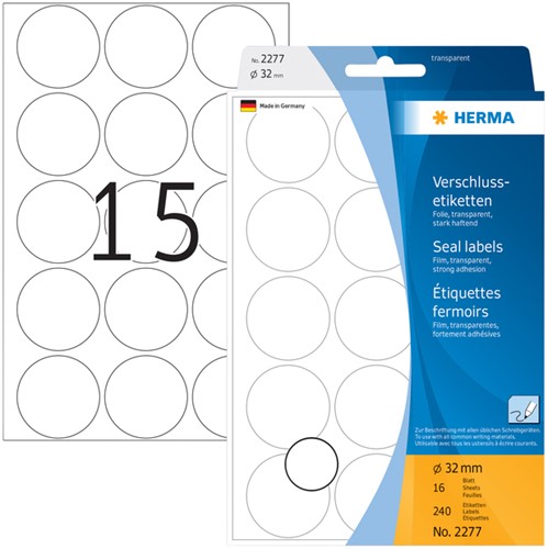 Etiket HERMA 2277 rond 32mm transparant 240 stuks-3
