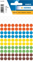 Etiket HERMA 1831 rond 8mm assorti 540 stuks