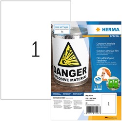 Etiket Herma 9543 A4 210x297mm polyester 40stuks wit