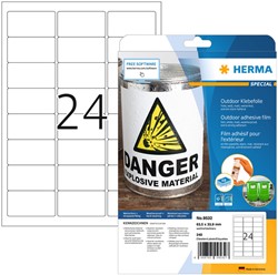 Etiket Herma 9532 63.5x33.9mm polyester 240stuks wit