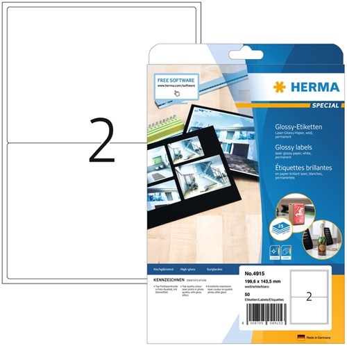Etiket Herma 4915 199.6X143.5mm 50st wit