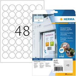 Etiket Herma 4571 30mm rond 960stuks wit