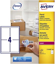 Etiket Avery L7169B-100 99.1x139mm blockout 400 stuks