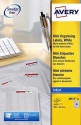 Etiket Avery J8551-25 38.1x21.2mm transparant 1625 etiketten