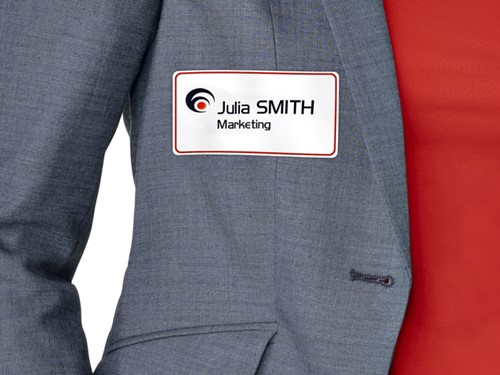 Naambadge etiket Avery L4786-20 80x50mm rood kader 200stuks-3