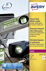 Etiket Avery L4776-20 99.1x42.3Mm polyester wit 240stuks