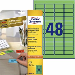 Etiket Avery L6040-20 45.7x21.2mm groen 960stuks