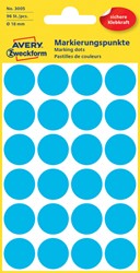 Etiket Avery Zweckform 3005 rond 18mm blauw 96stuks