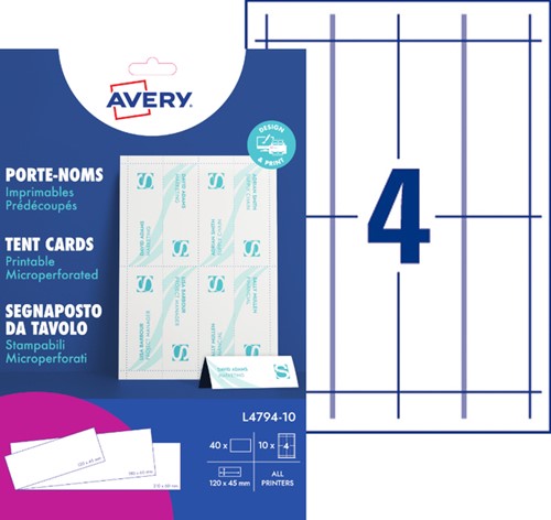 Tafelnaambord Avery L4794-10 120x45mm wit 40stuks-3