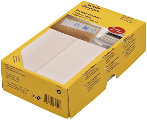 Frankeeretiket Avery 3441 128x38mm 500 stuks