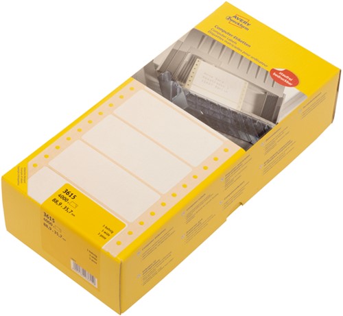 Etiket Avery 3615 88.9x35.7mm 1-baans wit 4000 stuks