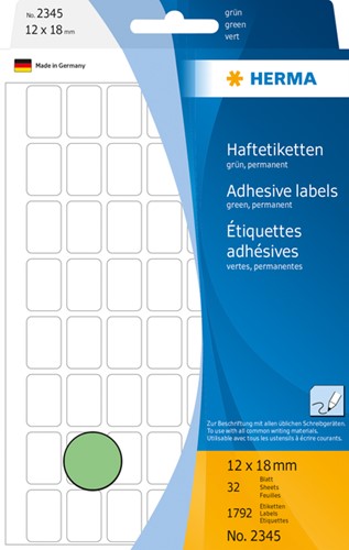 Etiket HERMA 2345 12x18mm groen 1792 stuks