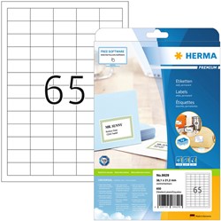Etiket Herma 8629 38.1x21.2mm premium wit 650stuks