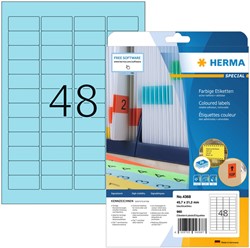 Etiket Herma 4368 45.7x21.2mm verwijderbaar blauw 960stuks