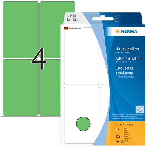 Etiket HERMA 2495 52x82mm groen 128 stuks-2