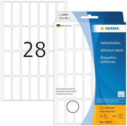 Etiket Herma 10605 13x40mm verwijderbaar 896stuks