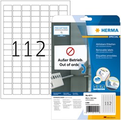 Etiket Herma 4211 25.4x16.9mm verwijderbaar wit 2800stuks