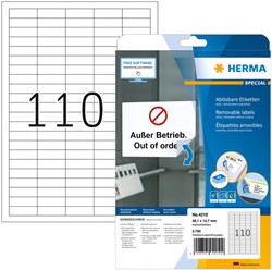 Etiket Herma 4210 38.1x12.7mm verwijderbaar wit 2750stuks