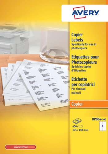 Etiket Avery DP004-100 105x149mm kopieren 400stuks