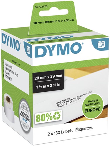 Etiket Dymo 99010 labelwriter 28x89mm 260stuks