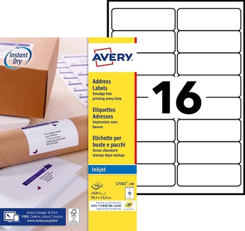 Etiket Avery J8162-100 99.1x33.9mm wit 1600stuks-2