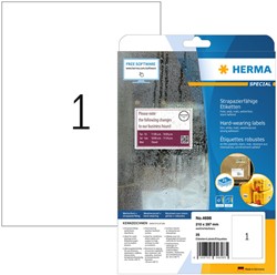 Etiket Herma 4698 210x297mm A4 wit 25stuks